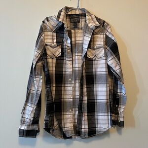 American Rag Black and White Plaid Checkered Shirt
